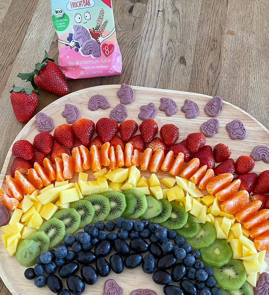 Obst Regenbogen für Kindergeburtstag Obst Regenbogen